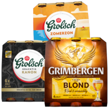 Grolsch kanon, lentebok, zomerzon, zomertijd 0% of Grimbergen